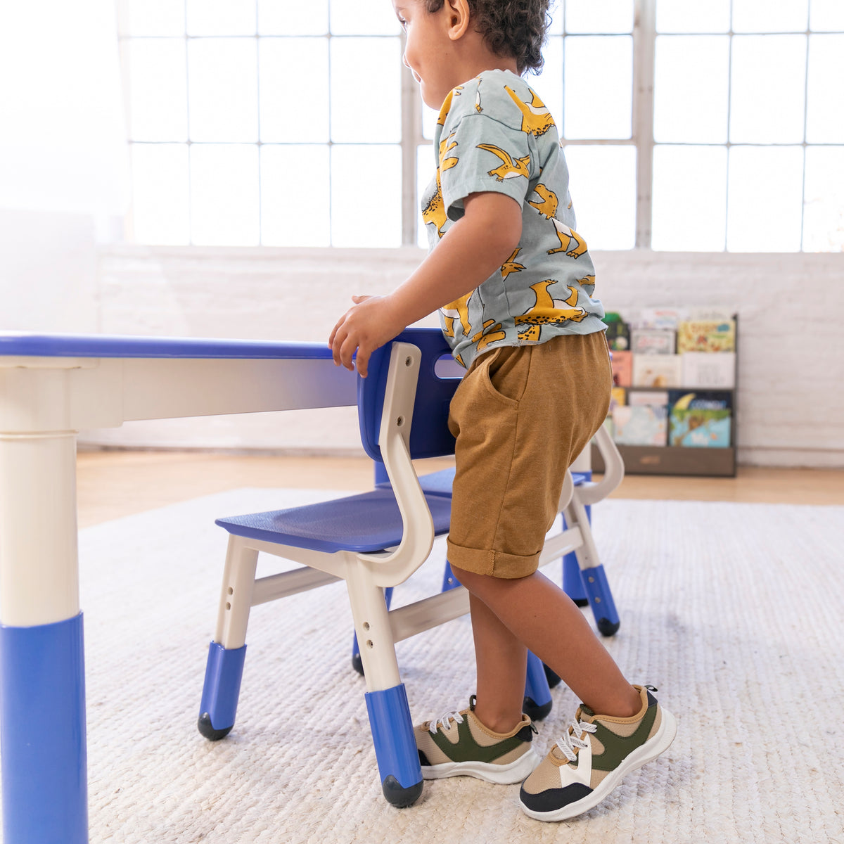 Dry-Erase Rectangular Activity Table with Six Chairs, 7-Piece