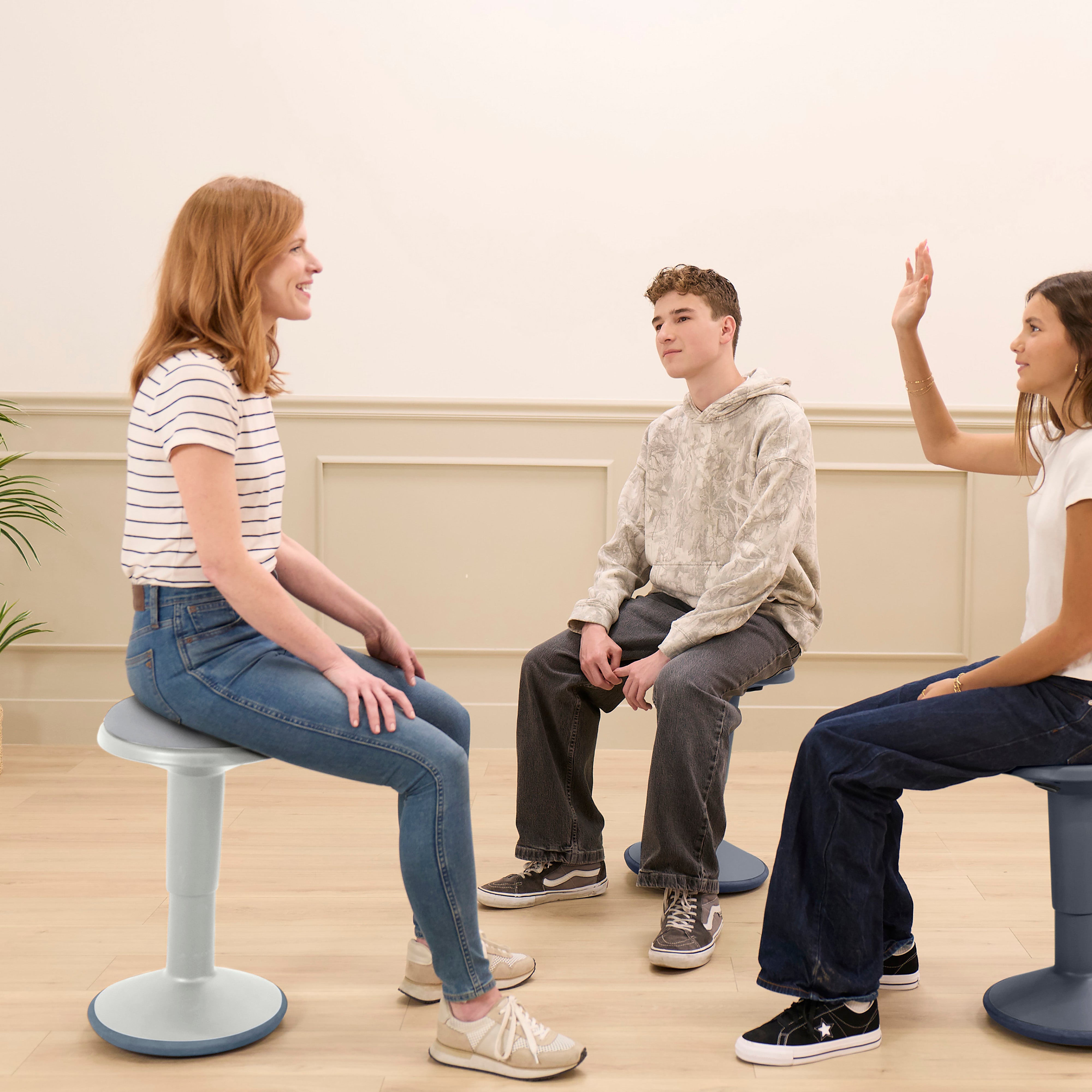Adjustable Height Wobble Stool with Padded Cushion