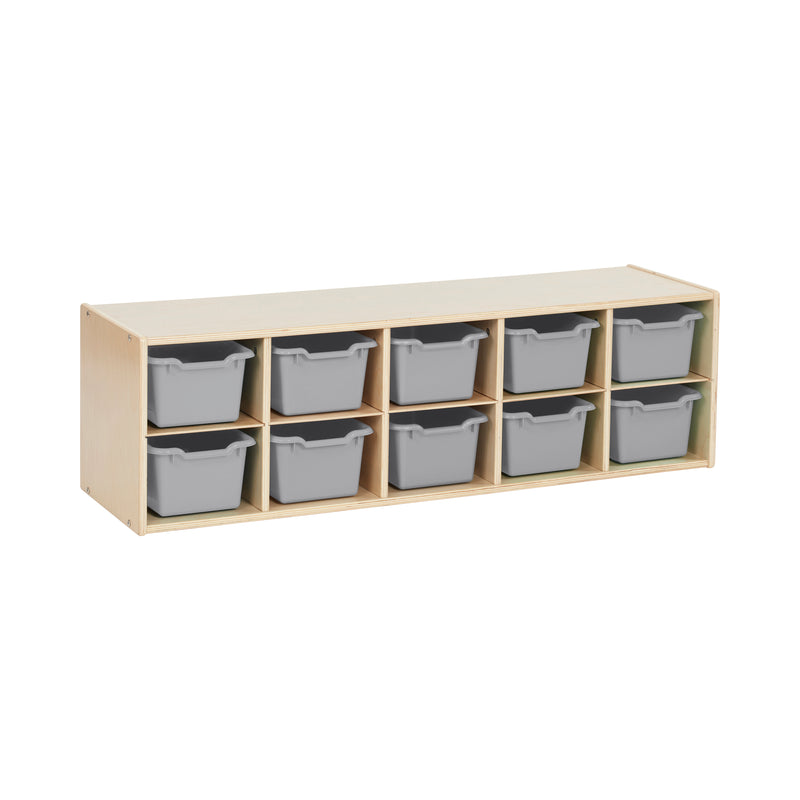 Streamline 10 Cubby Tray Cabinet with Scoop Front Storage Bins, 2x5