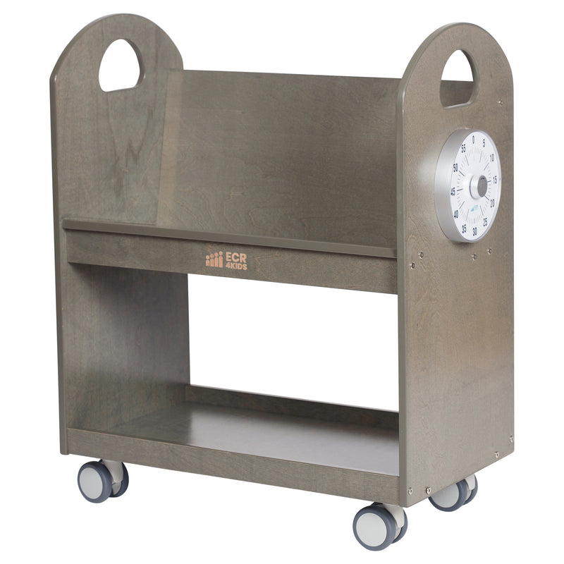 Mobile Book Cart with Countdown Timer, Classroom Bookshelf