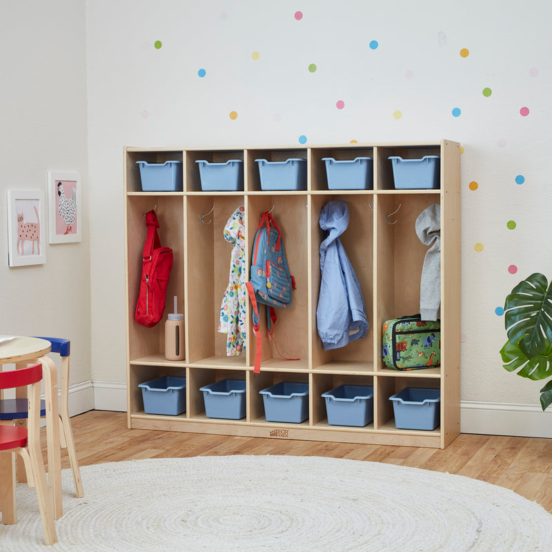 5-Section Coat Locker with 10 Scoop Front Storage Bins