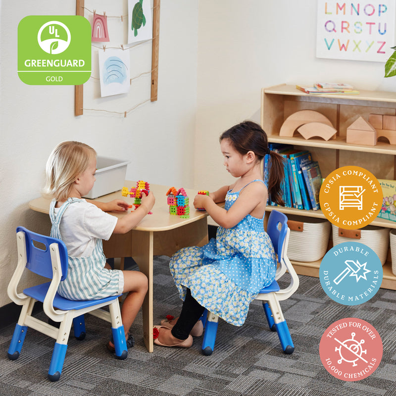 Adjustable Height Plastic Classroom Chairs, 2-Pack