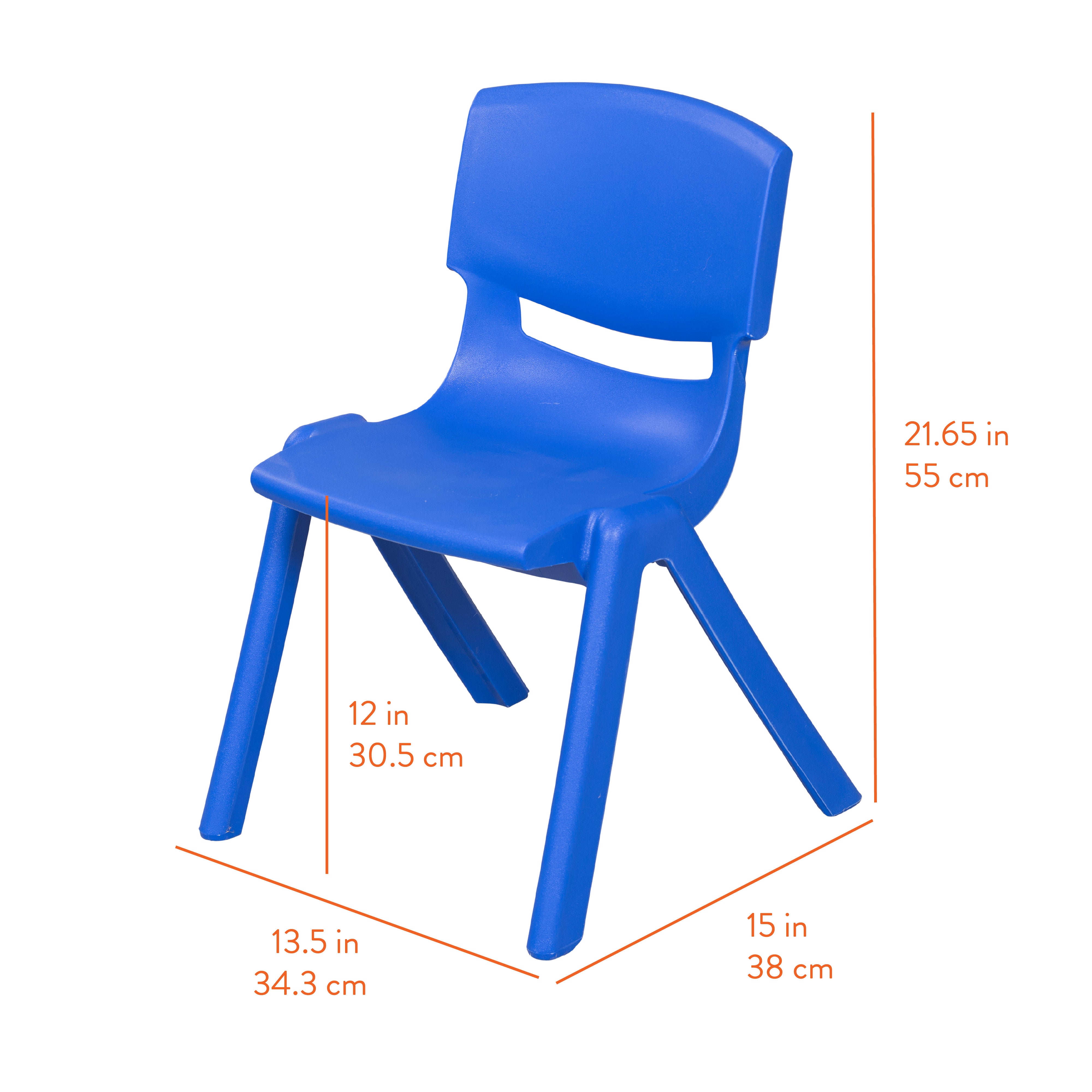Stackable School Chairs, 12in Seat Height, 10-Pack