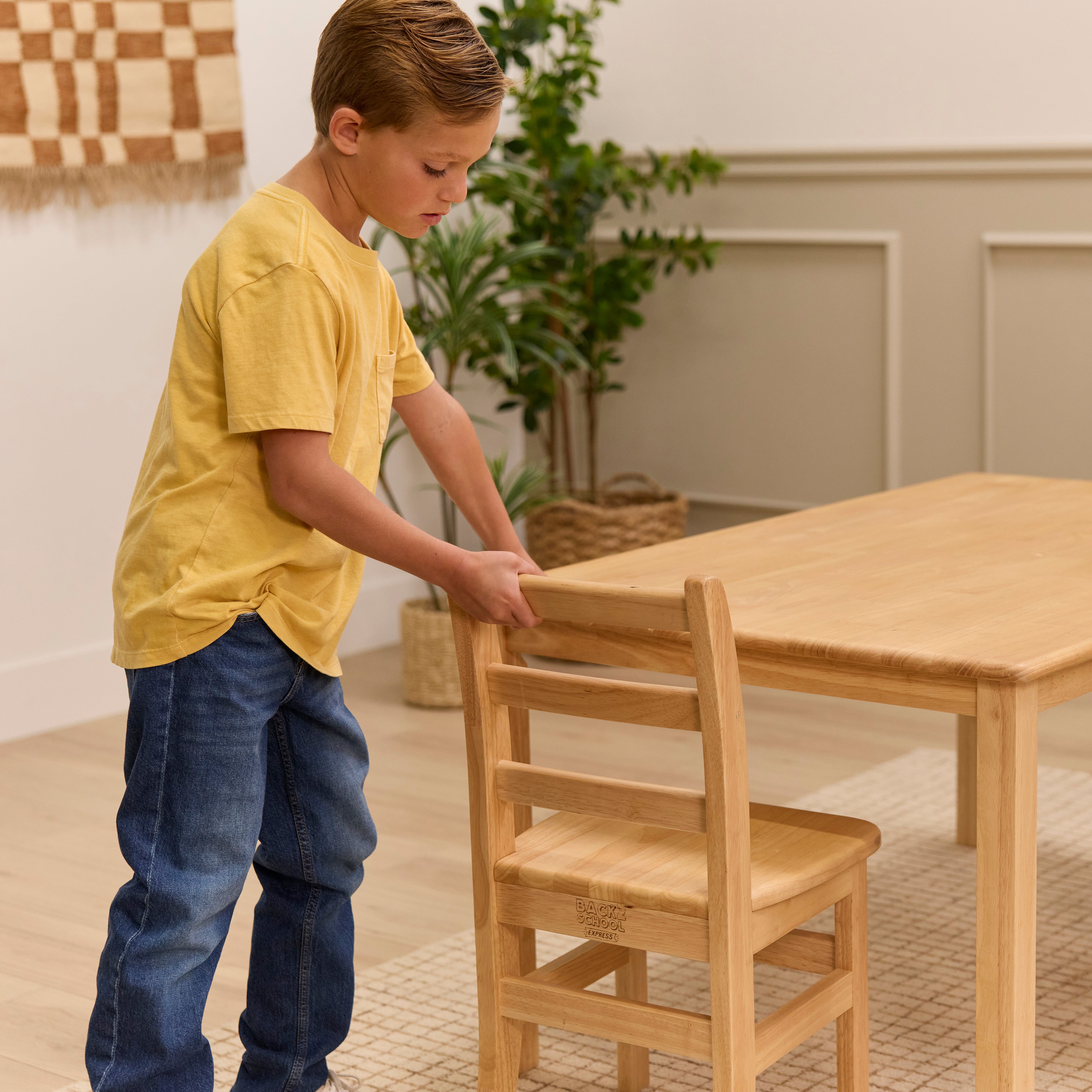 Wooden Ladderback Chairs, 2-Pack