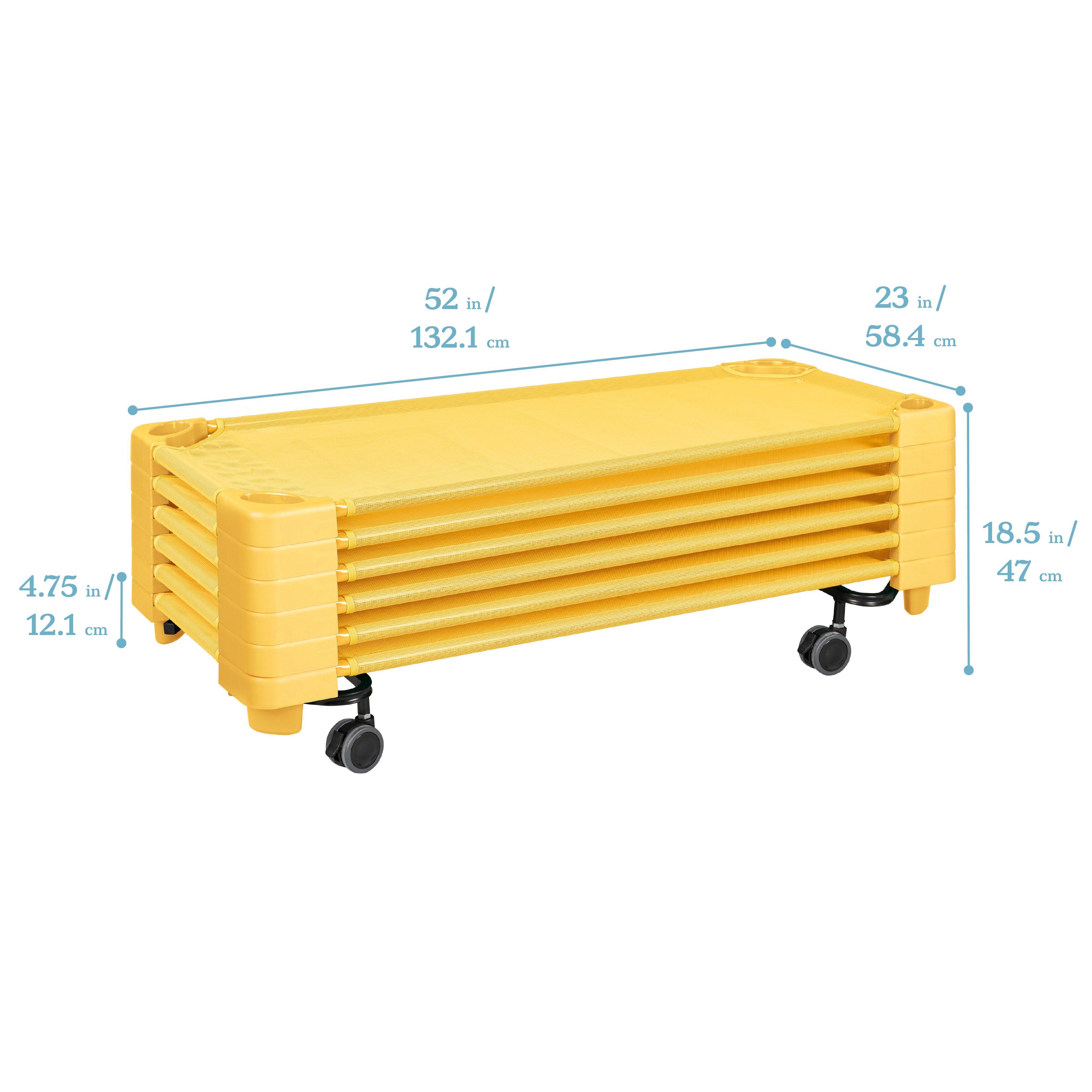 Stackable Kiddie Cots with Trolley, RTA, Standard, 6-Pack