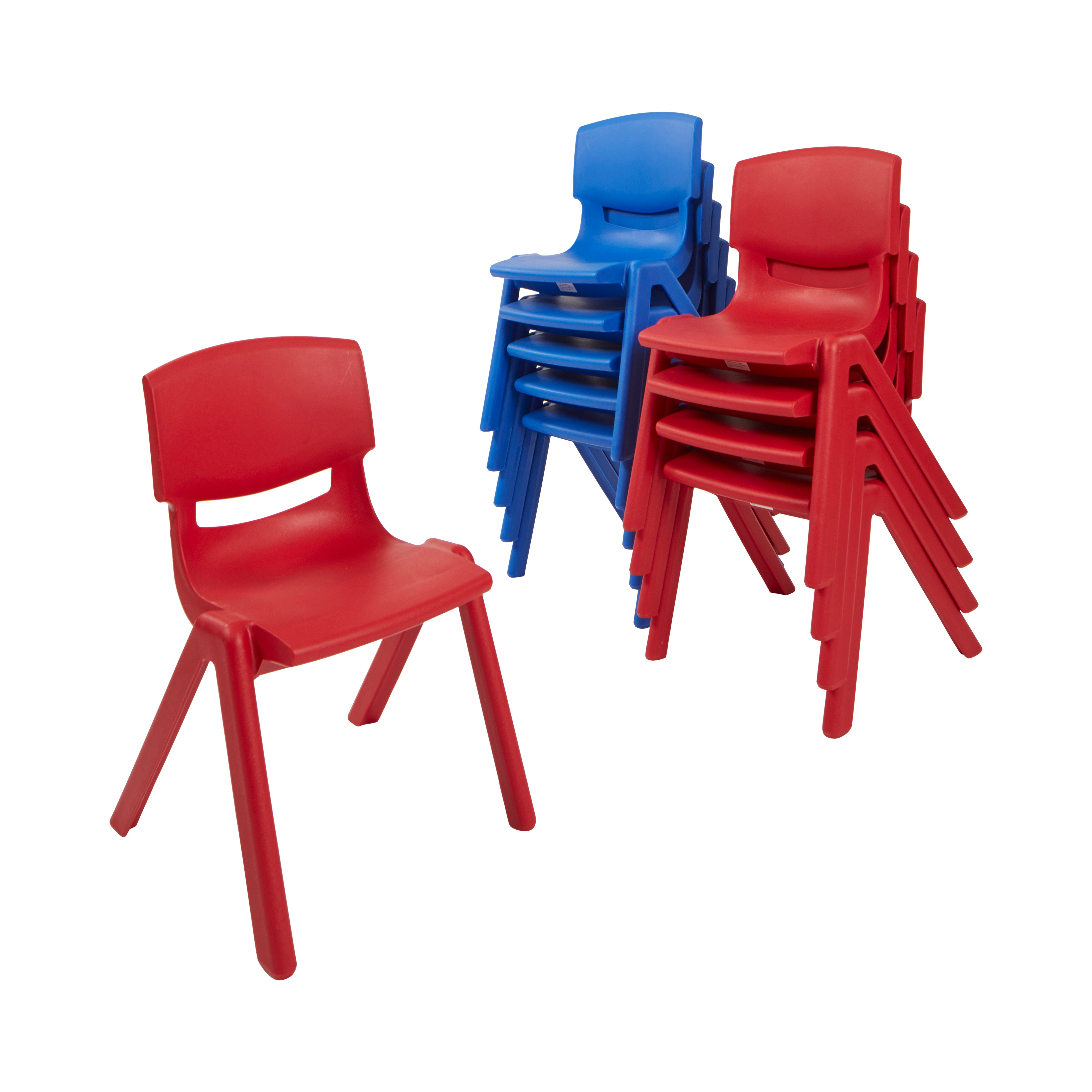 12in Plastic School Stack Chair, 10-Piece