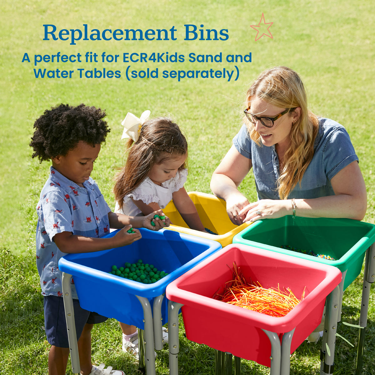 Stackable Square Bins with Non-Snap Lids, 2-Pack