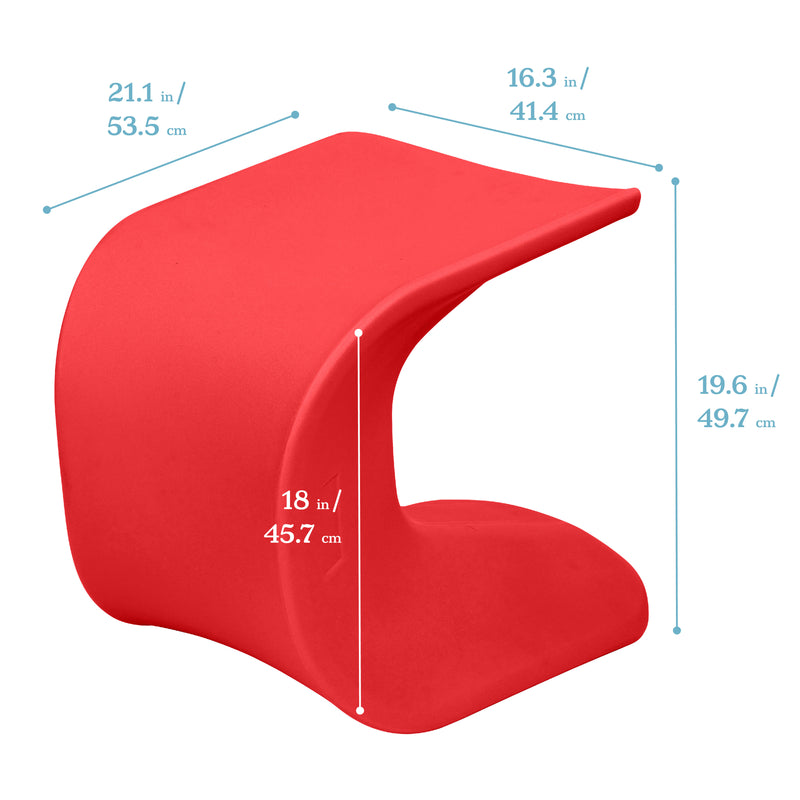 Wave Seat, Active Learning Chair, Flexible Seating, 18in - 19.6in Seat Height