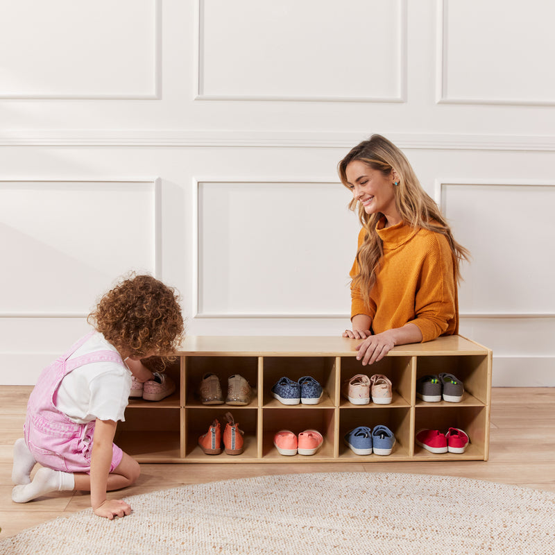 Streamline 10 Cubby Tray Cabinet with Scoop Front Storage Bins, 2x5