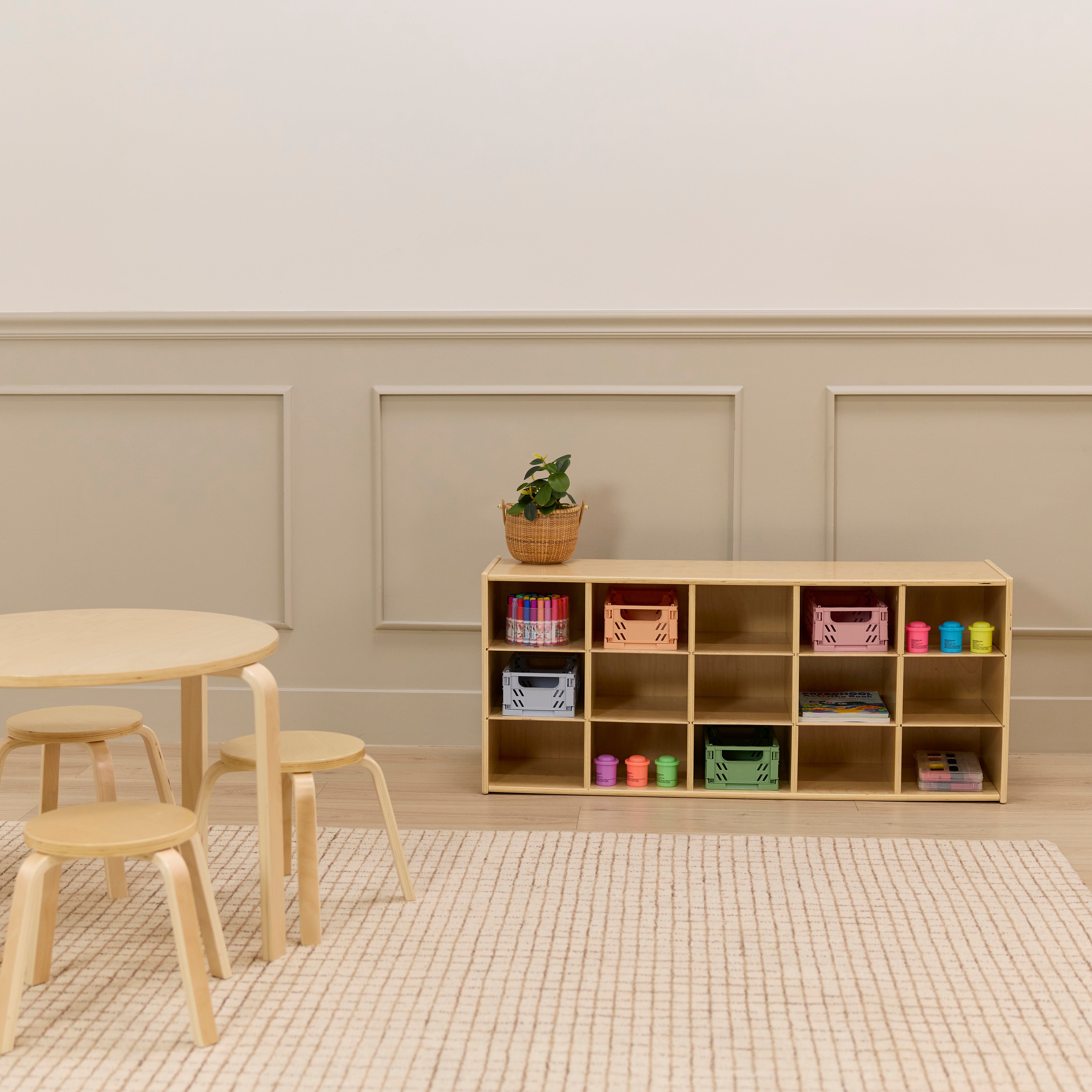 Sleekline 15-Compartment Cubby Storage Cabinet, 3x5