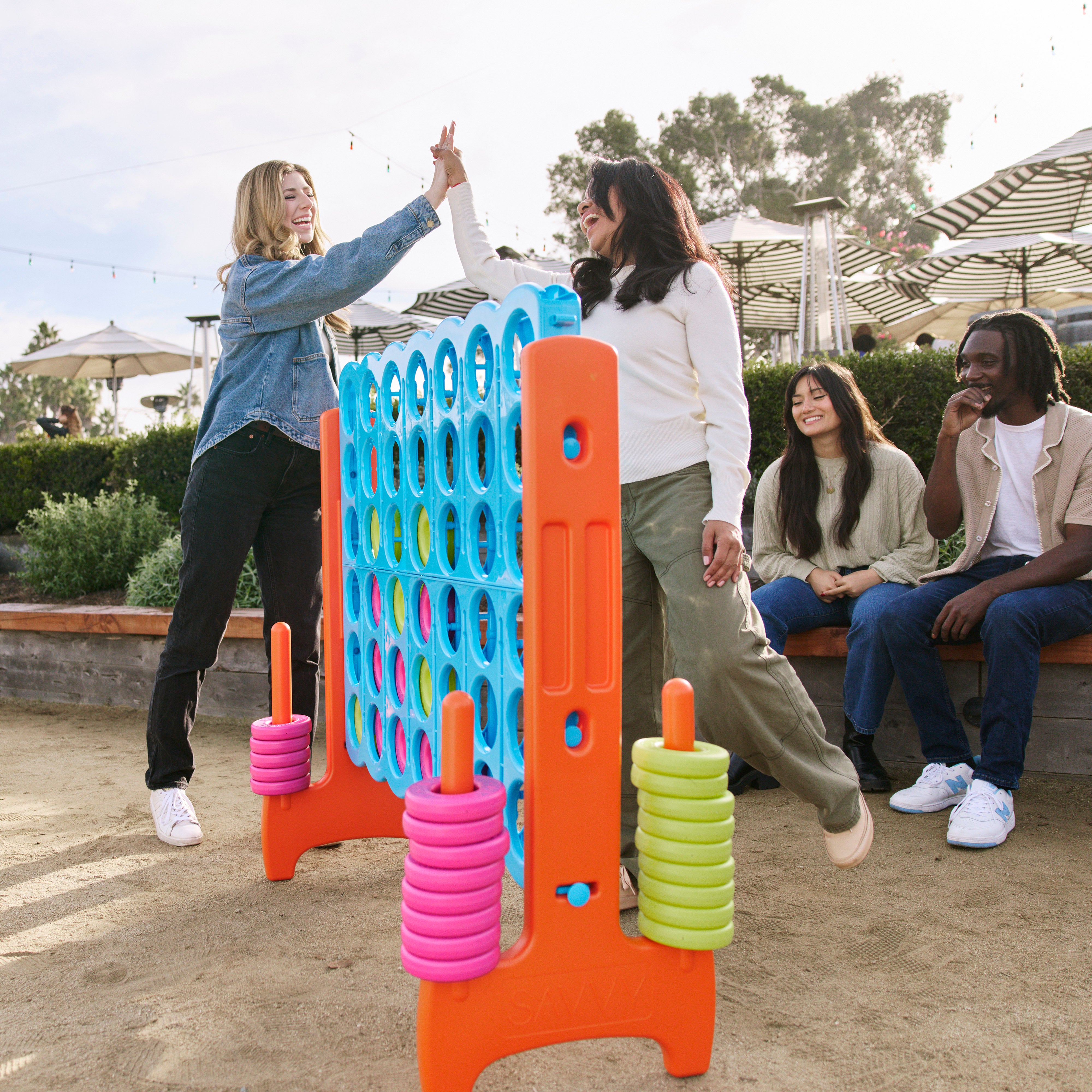 Giant 4-in-A-Row Indoor and Outdoor Yard Game Set, 3.8ft Tall