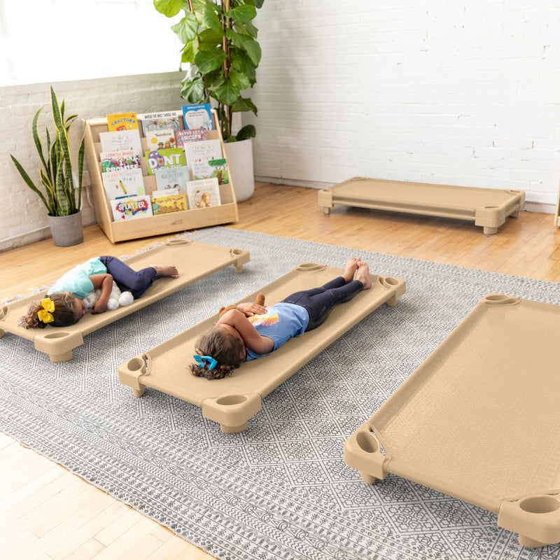 ECR4Kids Stackable Kiddie Cot, Children’s Naptime Cot, Ready-to-Assemble, 6-Pack