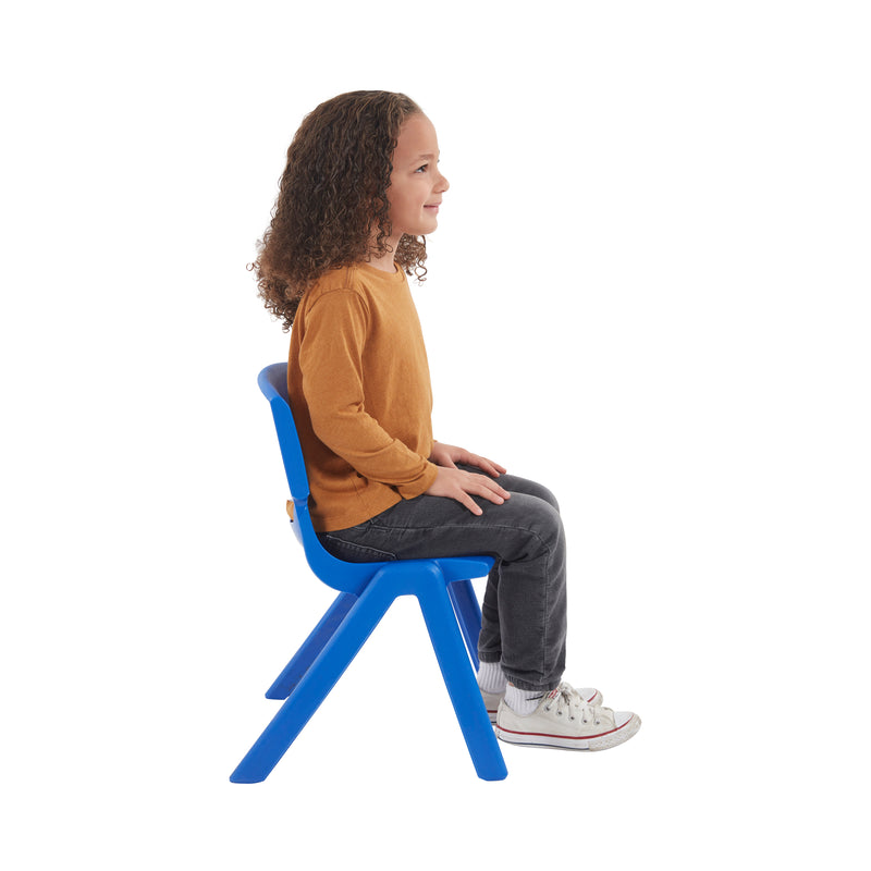 Plastic Classroom Stack Chairs, Indoor/Outdoor Seats for Kids, 12in Seat Height