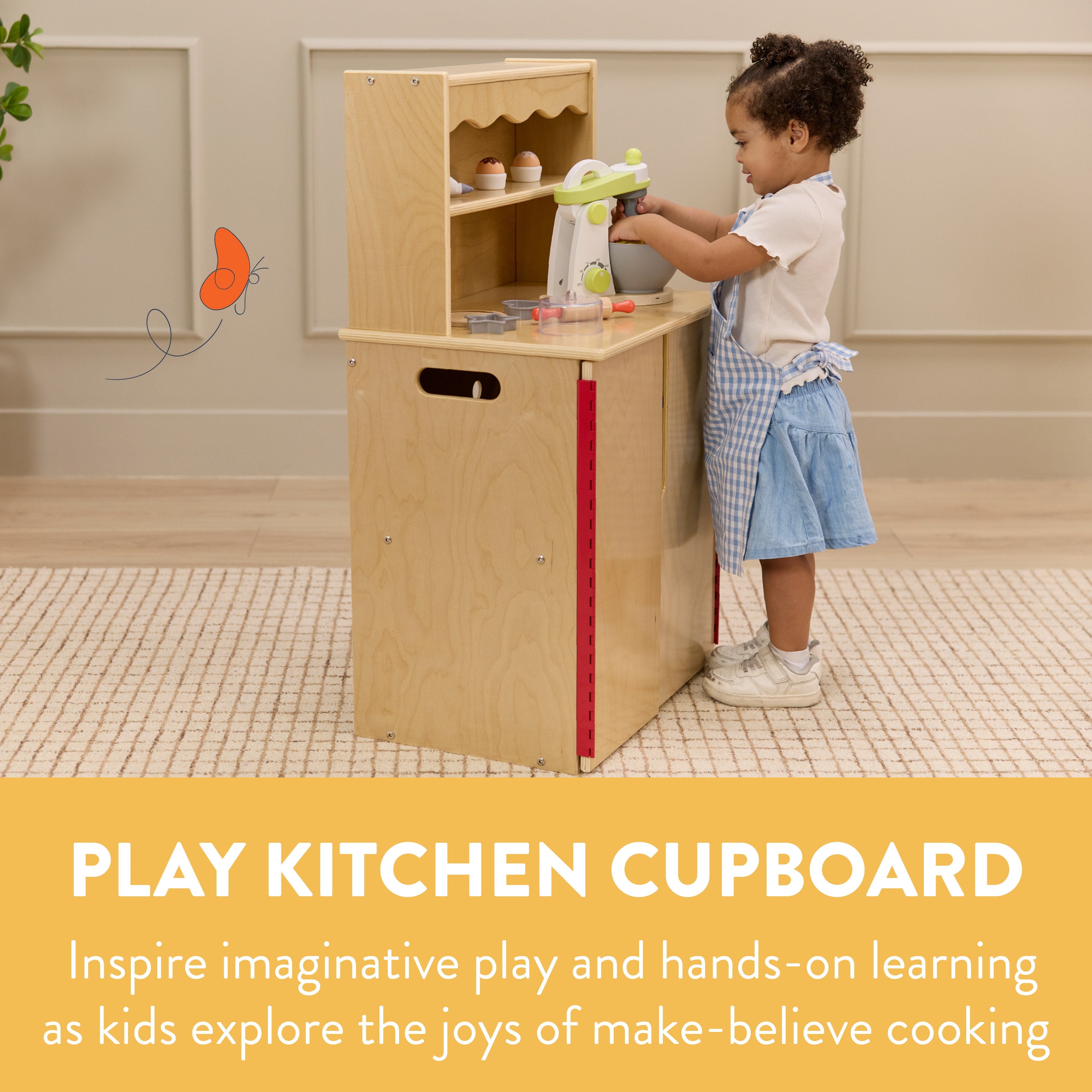 Chef's Station Kids Pretend Play Kitchen Cupboard