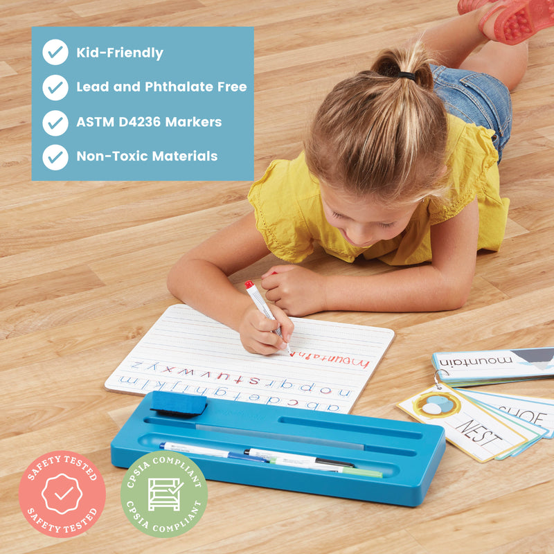 Printing Practice Station, Children's Learn to Write Dry-Erase Board and Flashcards