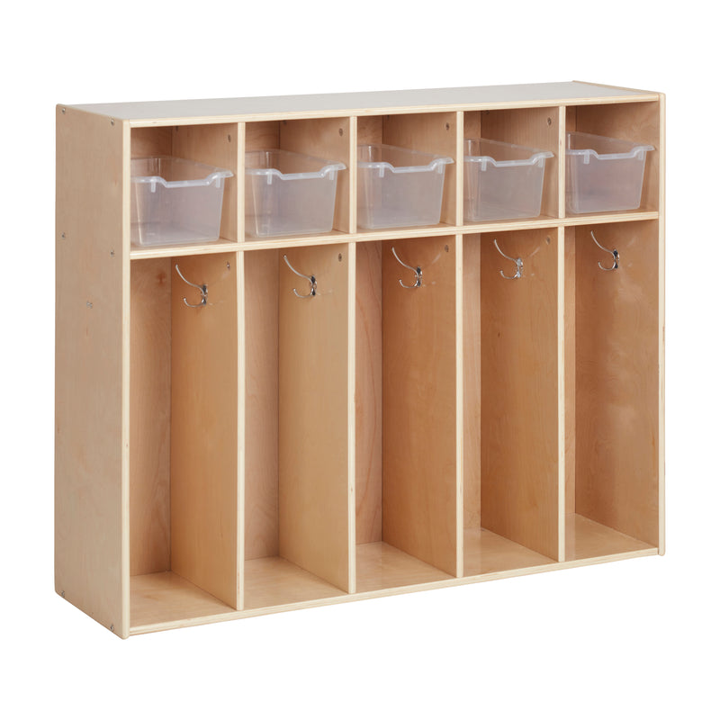 Streamline 5-Section Toddler Coat Locker with 5 Scoop Front Storage Bins