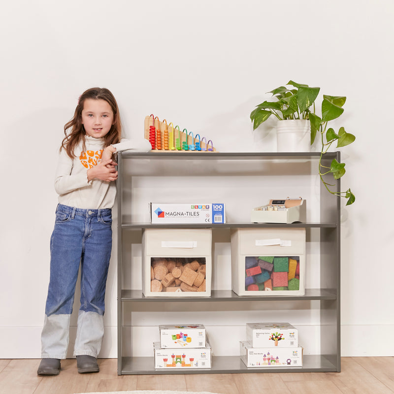 Streamline 3-Shelf Storage Cabinet, 36in High, Double-Sided Display