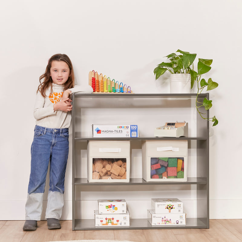 Streamline 3-Shelf Storage Cabinet, 36in High, Double-Sided