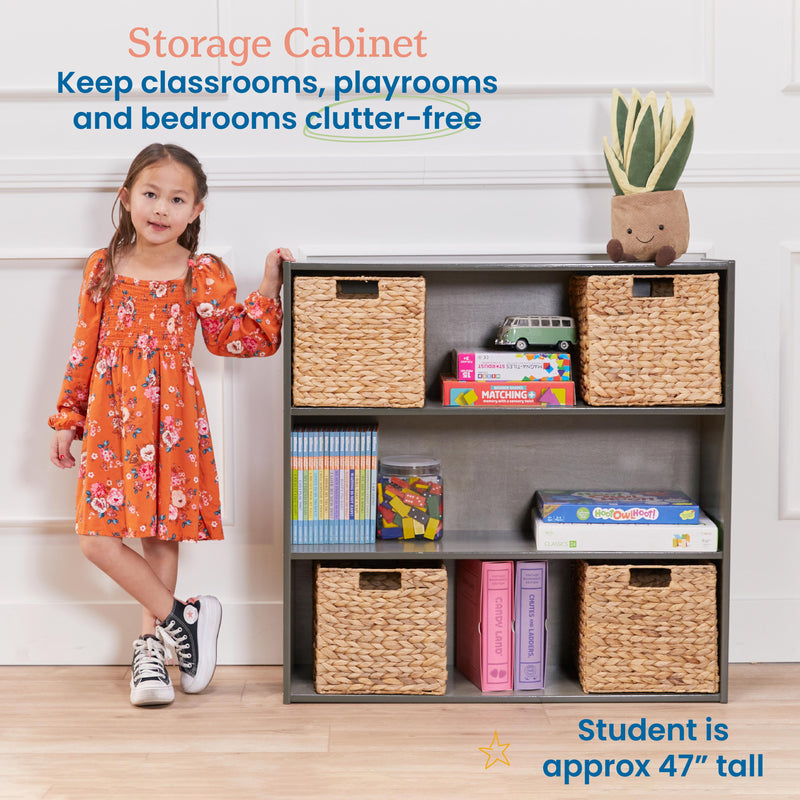 Streamline 2-Shelf Storage Cabinet with Back, 36in High