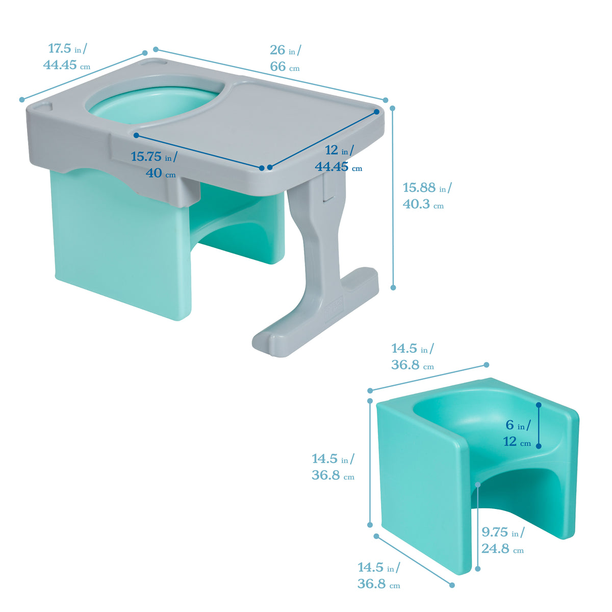 Tri-Me Cube Chair and Desk, 2-Piece