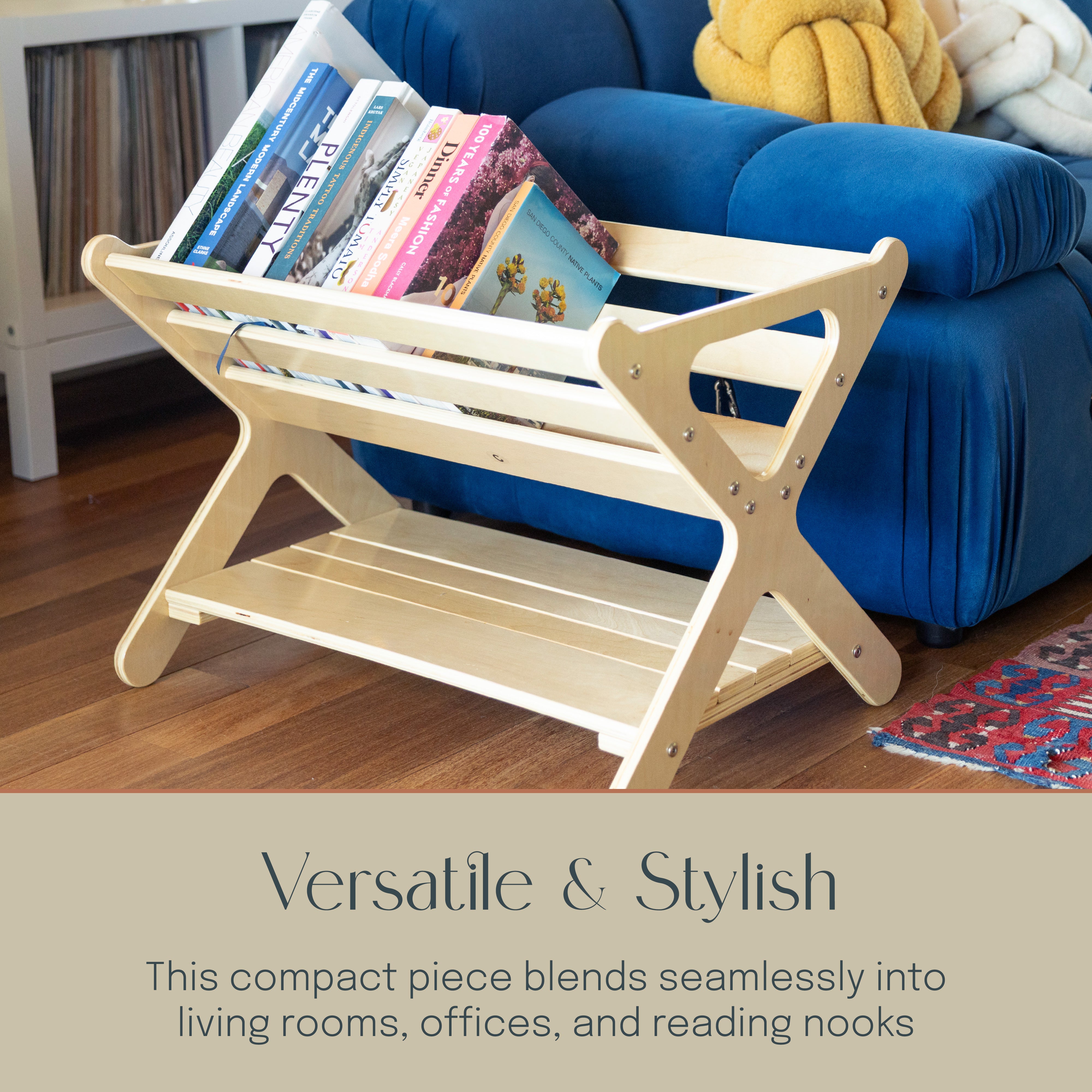 Sidestack Book Caddy Storage Organizer with Shelf