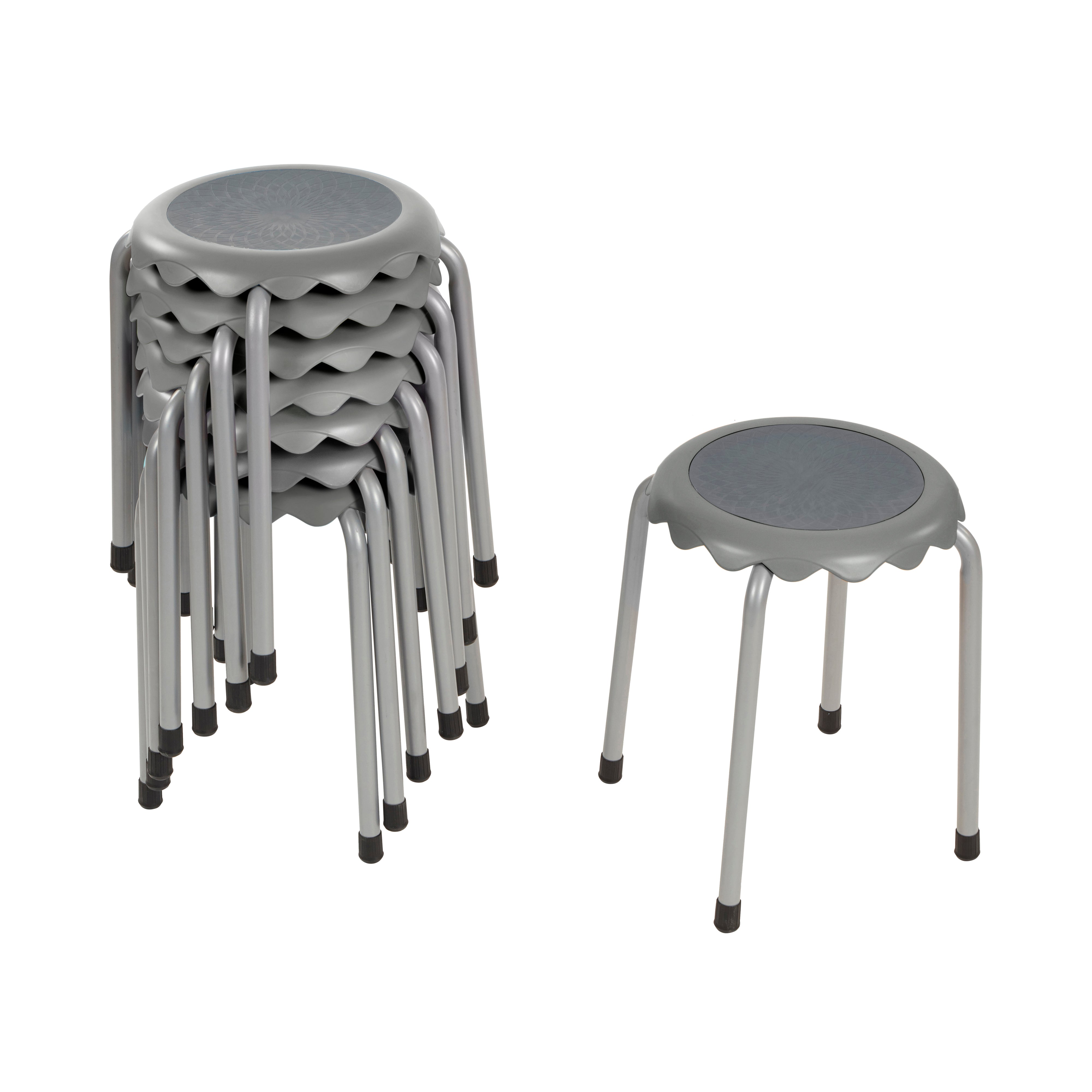 Daisy Stackable Stool with Glides Seating Set, 8-Piece