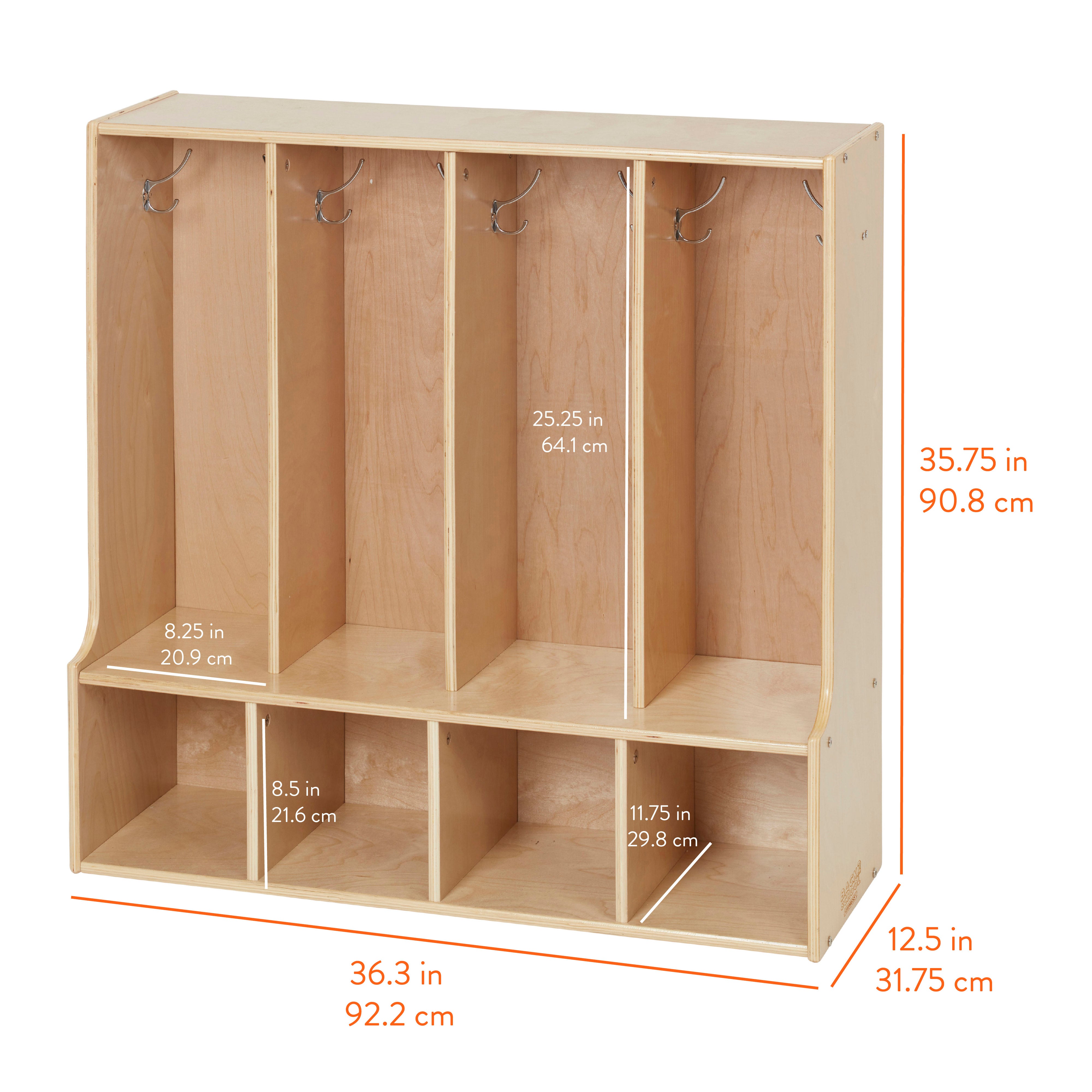 Sleekline 4-Section Toddler Coat Locker with Bench