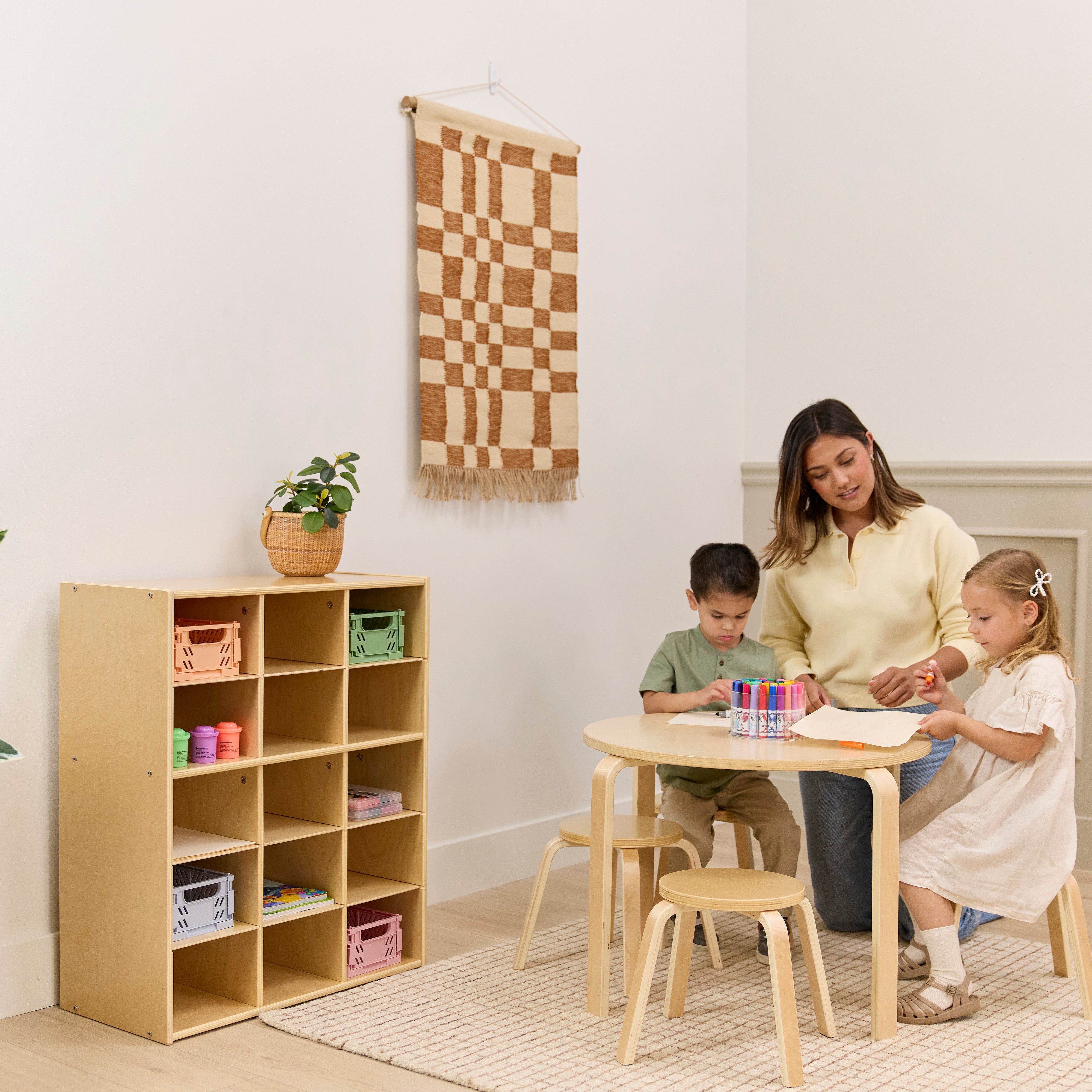 Sleekline 15-Compartment Cubby Storage Cabinet, 5x3