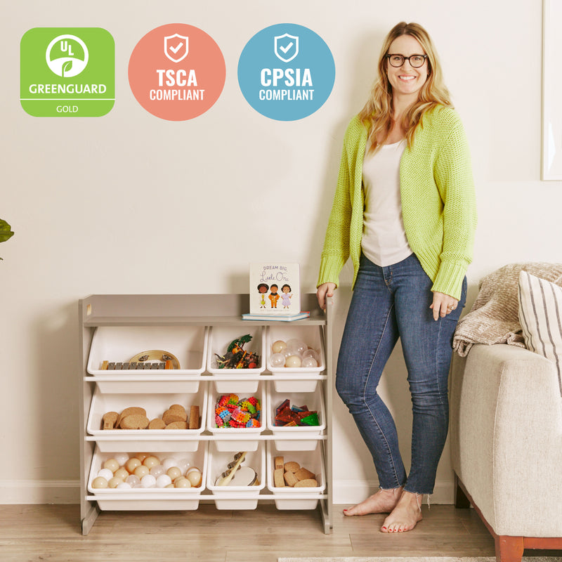 3Tier Organizer with Shelf and 9 Bins, Toy Storage