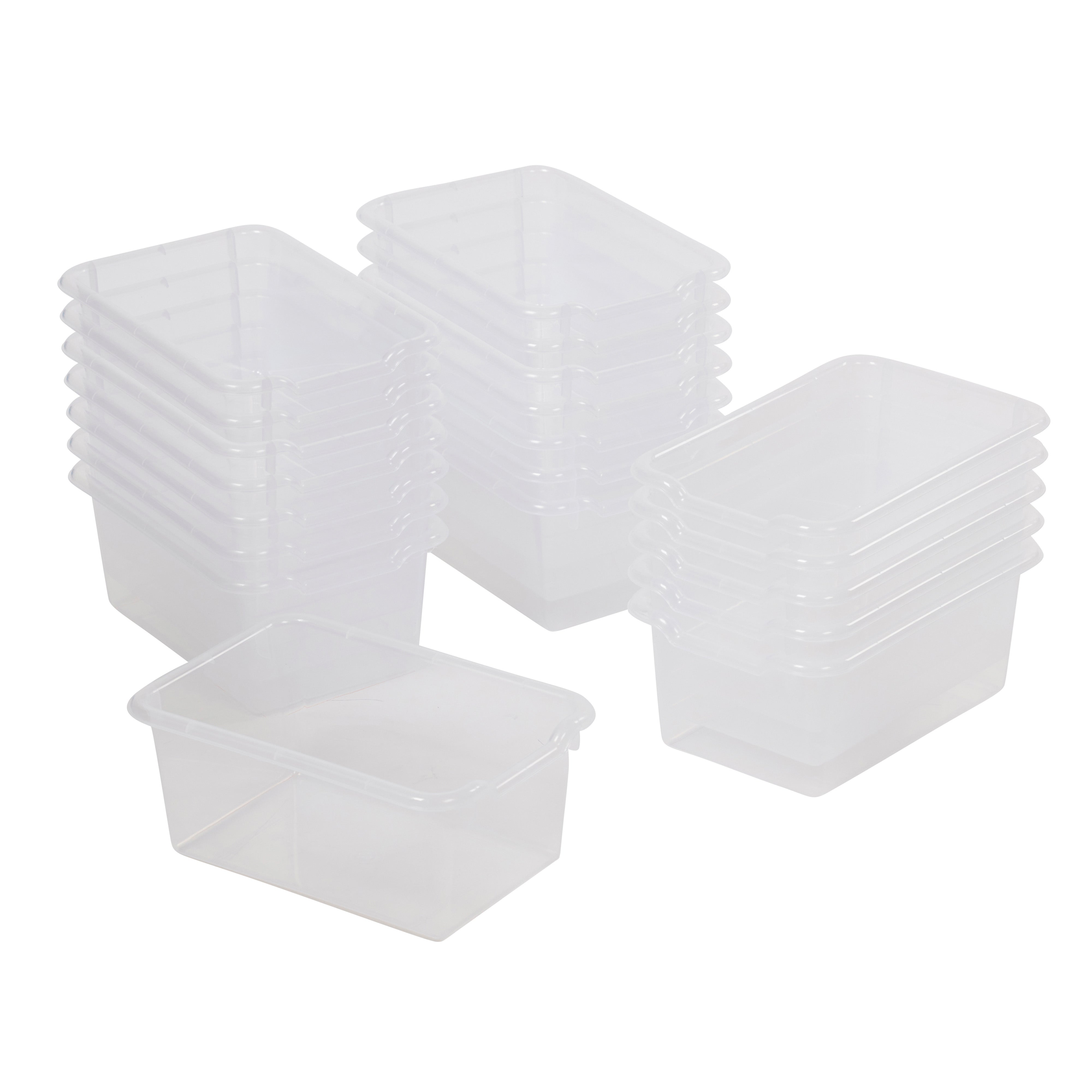 Scoop Front Plastic Storage Bins, 20-Piece