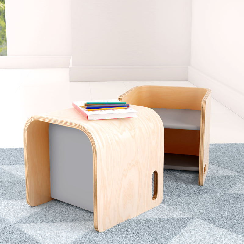 Bentwood Multipurpose Cube Chair, Kids Furniture