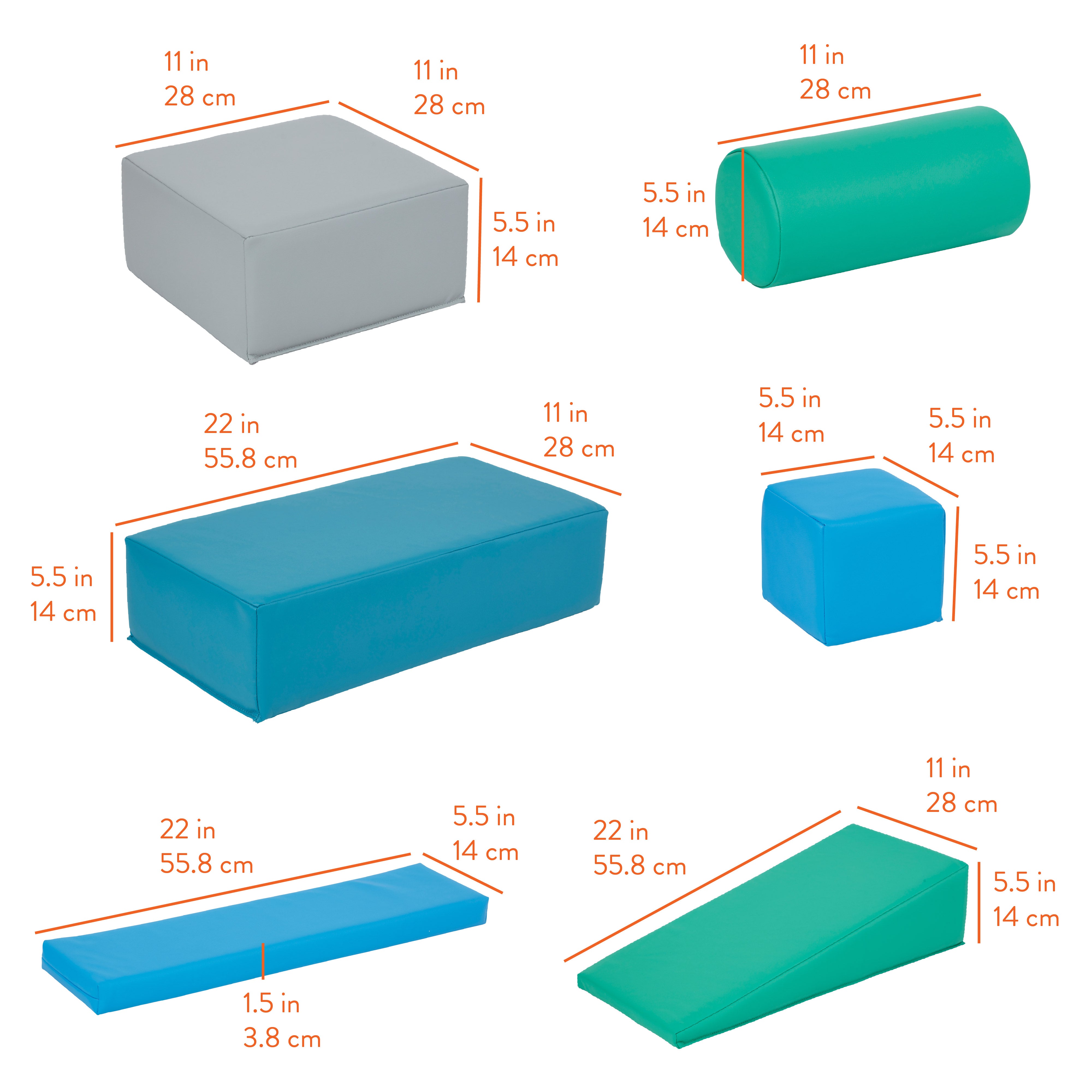 Multi-Shape Foam Building Block Set, 16-Piece