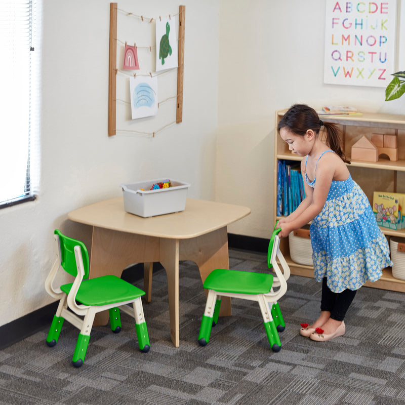 Adjustable Height Plastic Classroom Chairs, 2-Pack
