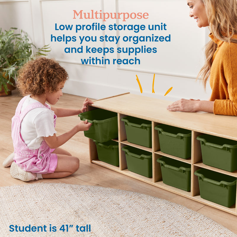 Streamline 10 Cubby Tray Cabinet with Scoop Front Storage Bins, 2x5