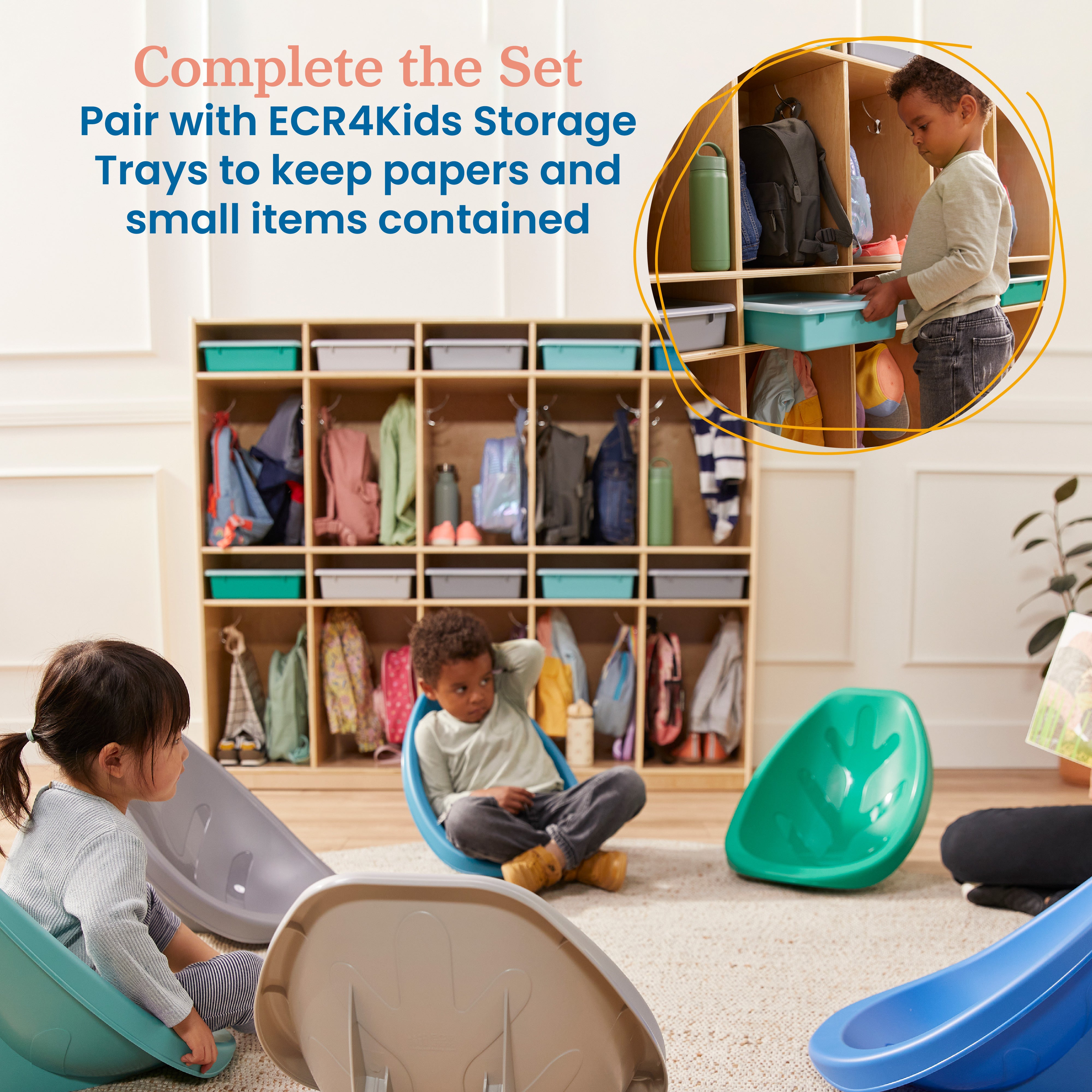 10-Section Coat Locker with Tray Storage Compartments