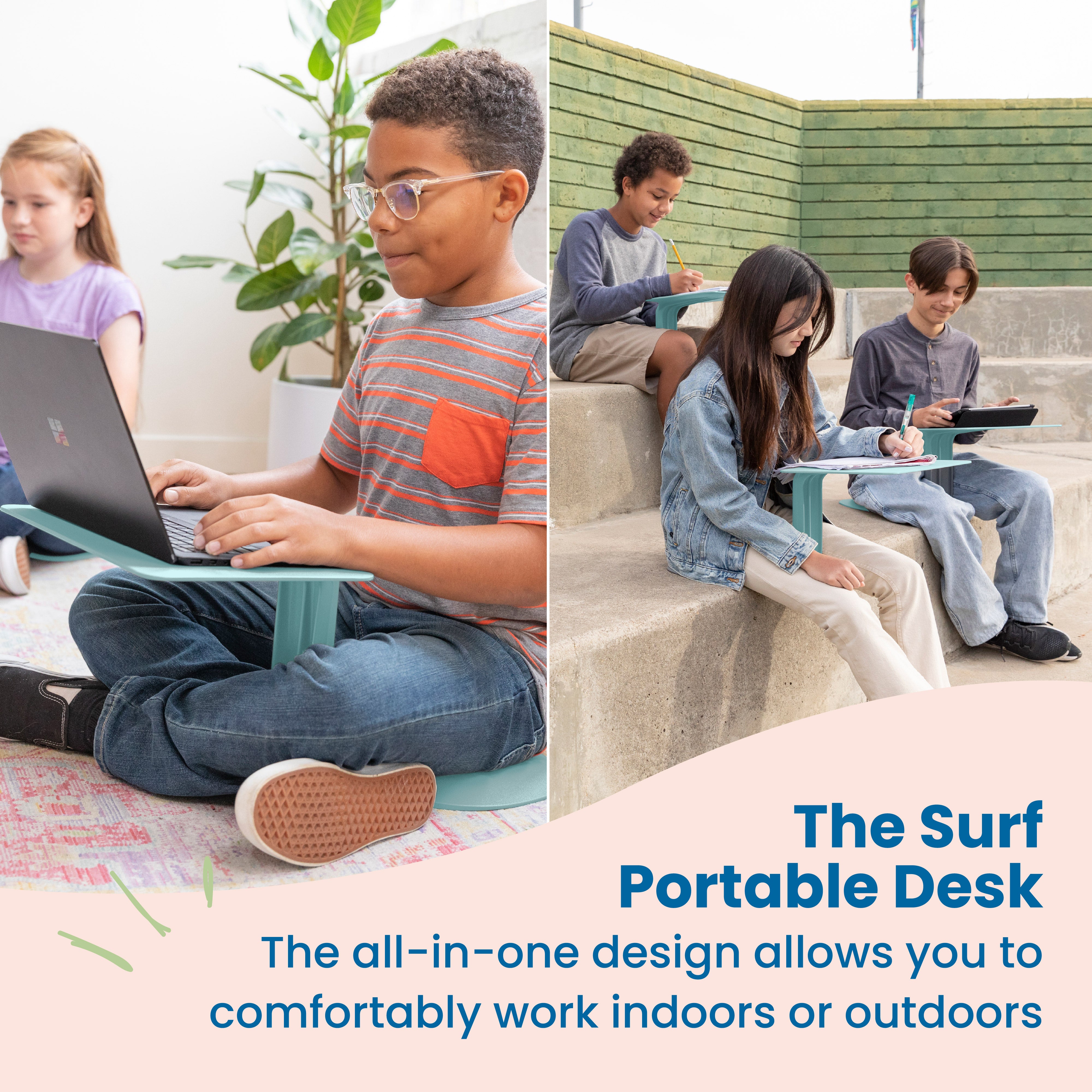 The Surf Indoor/Outdoor Portable Desk with Storage Cart, 30-Pack