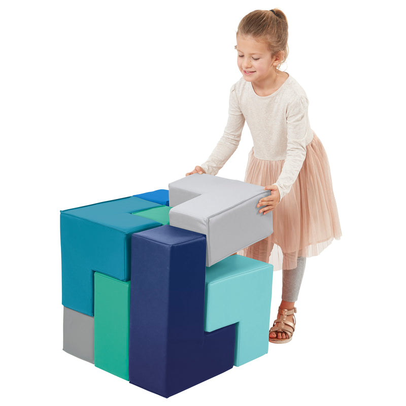 Brainy Soft Foam Blocks, Soma Puzzle Cube, 7-Piece