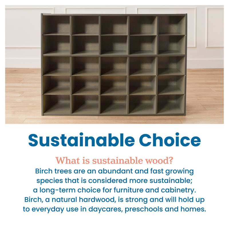 Streamline 25 Cubby Tray Storage Cabinet, 5x5, Classroom Furniture