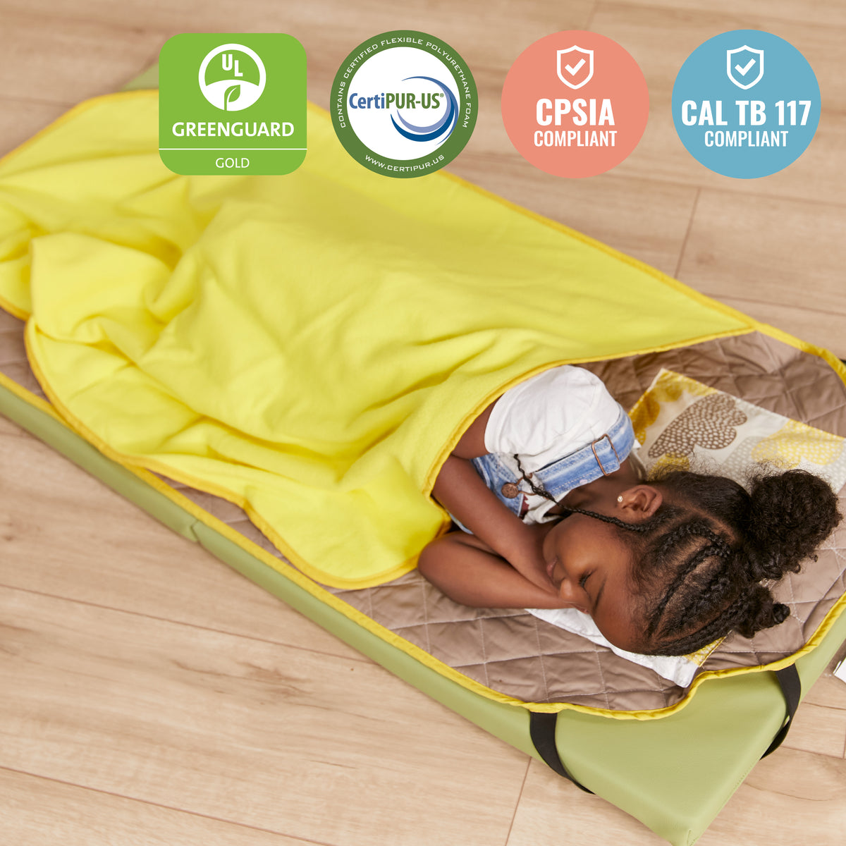 Rest Mat Cart with 25  Folding Rainbow Rest Mats