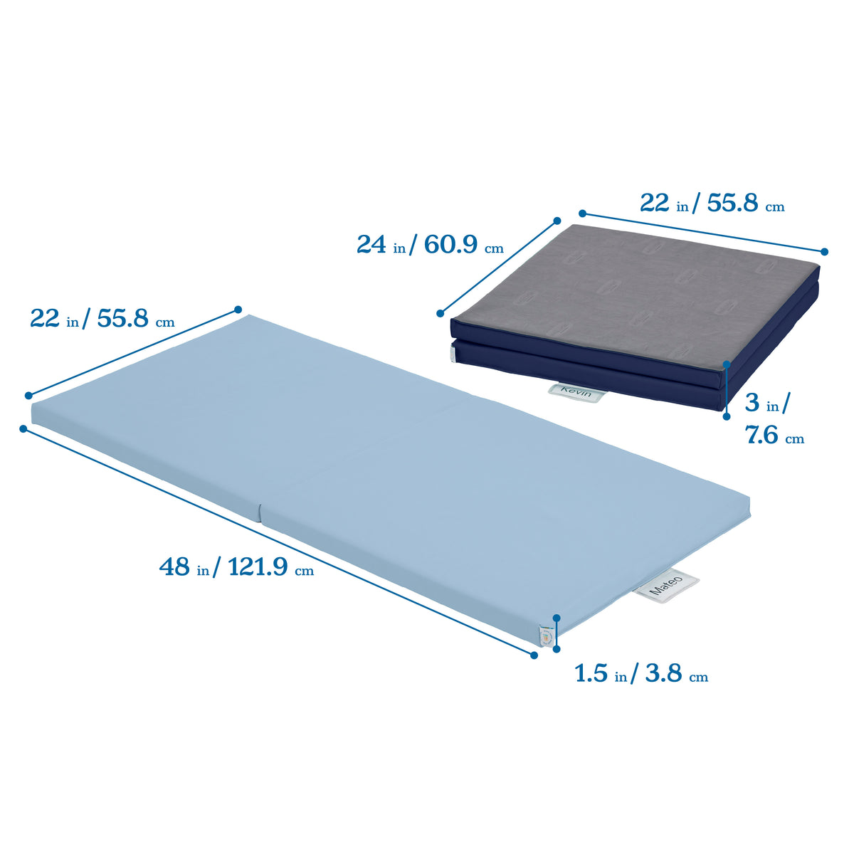 Rest Mat Cart with 25  Folding Rainbow Rest Mats
