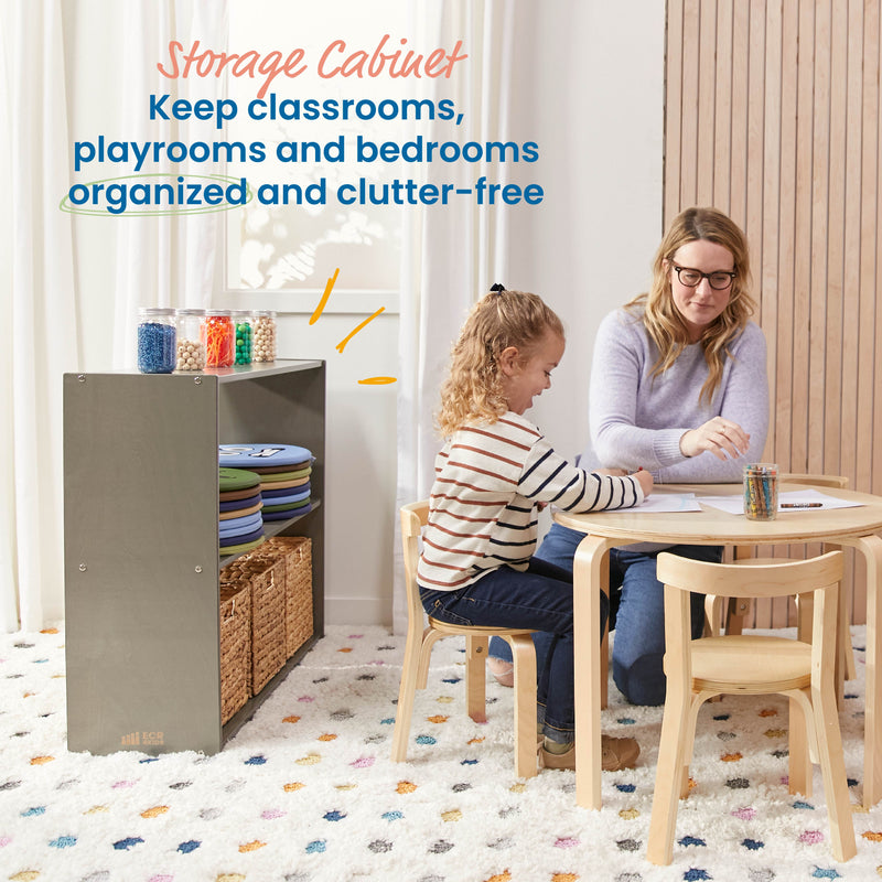 Streamline 2-Shelf Storage Cabinet, 30in High, Double-Sided
