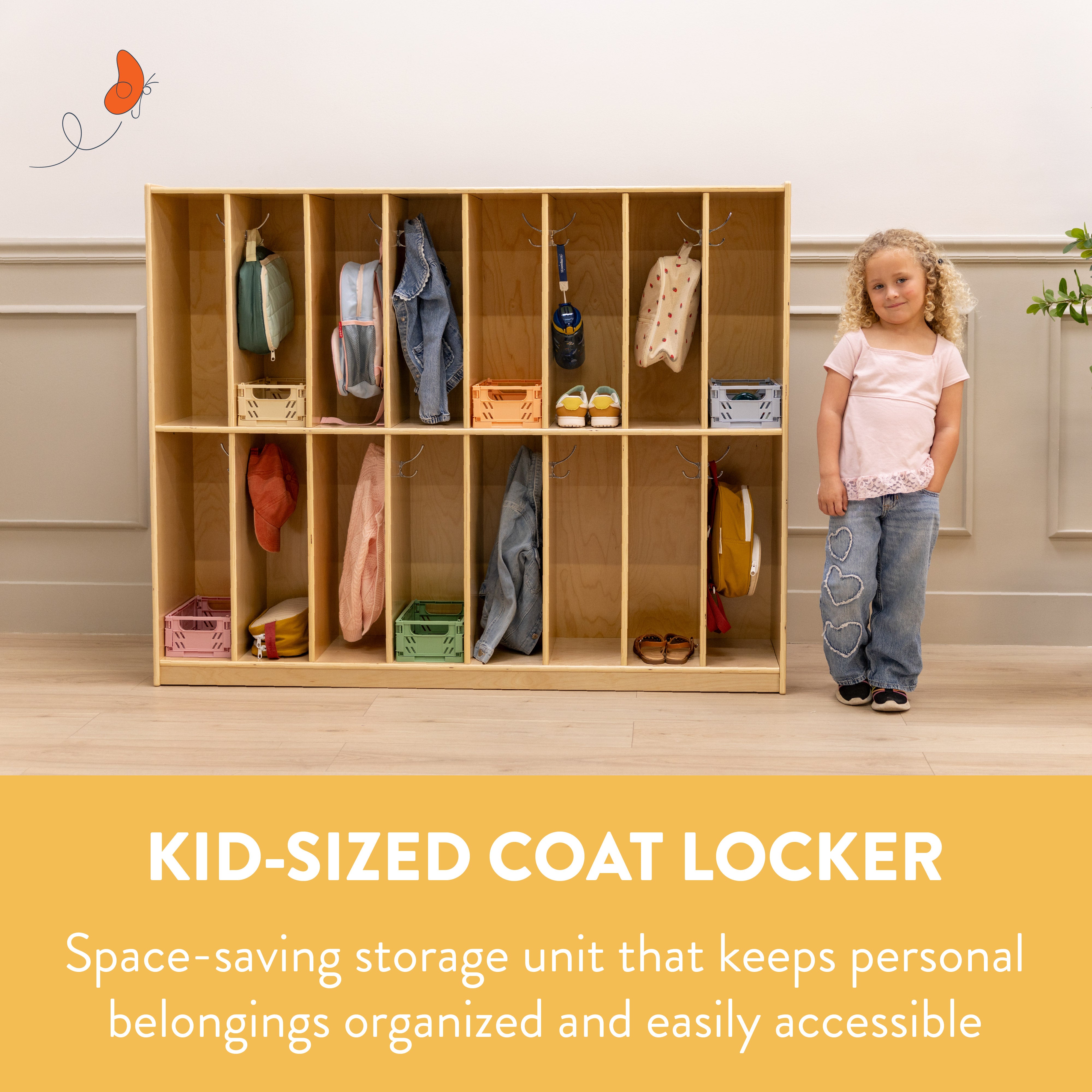 16-Section Slim Storage Coat Locker