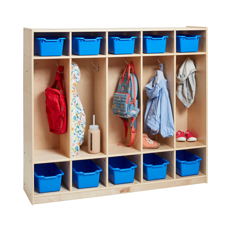 5-Section Straight Coat Locker with 10 Scoop Front Storage Bins