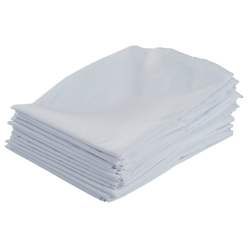 Standard Cot Sheet with Elastic Straps, 52in x 21.75in, 12-Pack - White