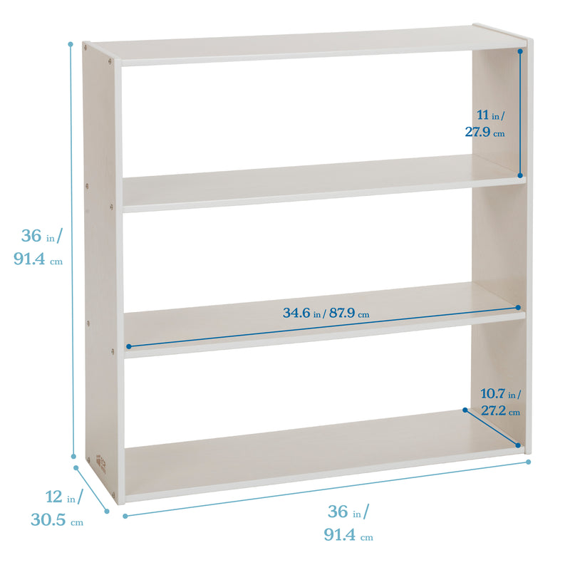 Streamline 3-Shelf Storage Cabinet, 36in High, Double-Sided Display