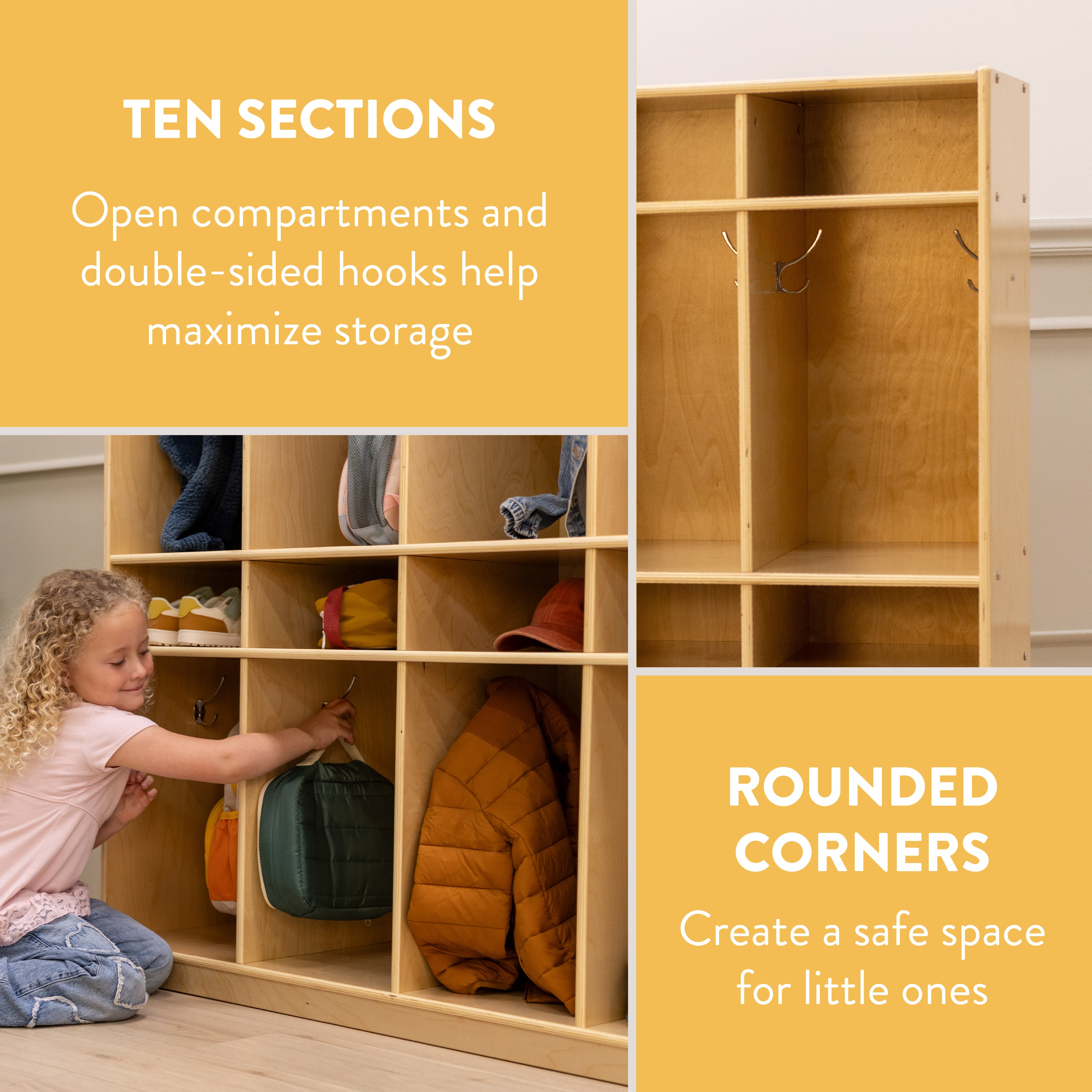 10-Section Cubby Storage Coat Locker