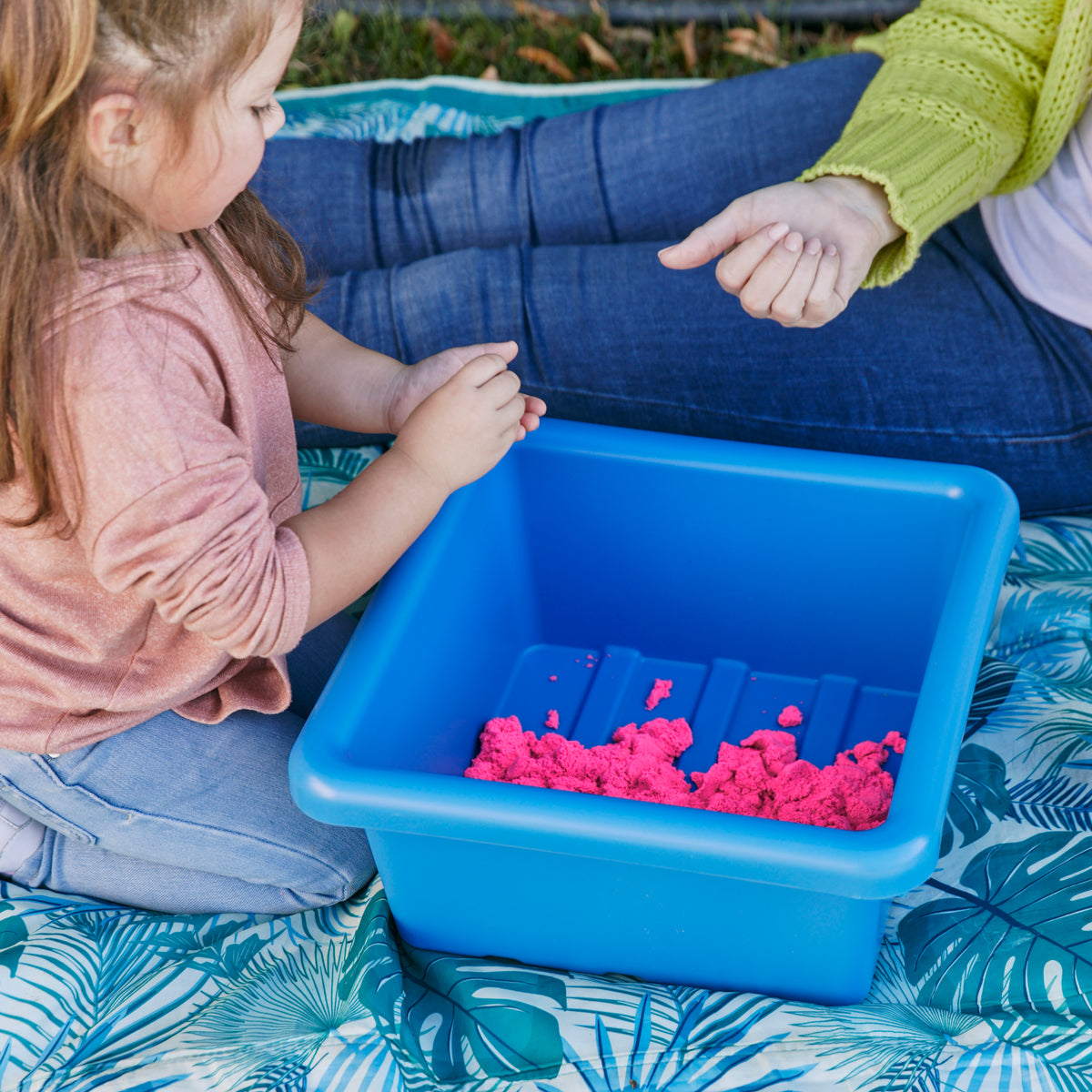Stackable Square Bins with Non-Snap Lids, 2-Pack
