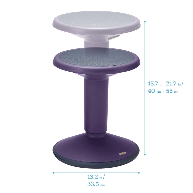 Active Chairs Adjustable Wobble Stool for Kids, Flexible Seating Improves  Focus and Helps ADD/ADHD, 16.65-23.75-Inch Chair, Ages 13-18, Purple