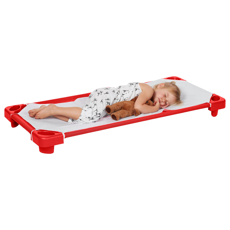 ECR4Kids Stackable Kiddie Cot, Children’s Naptime Cot, Ready-to-Assemble, 6-Pack