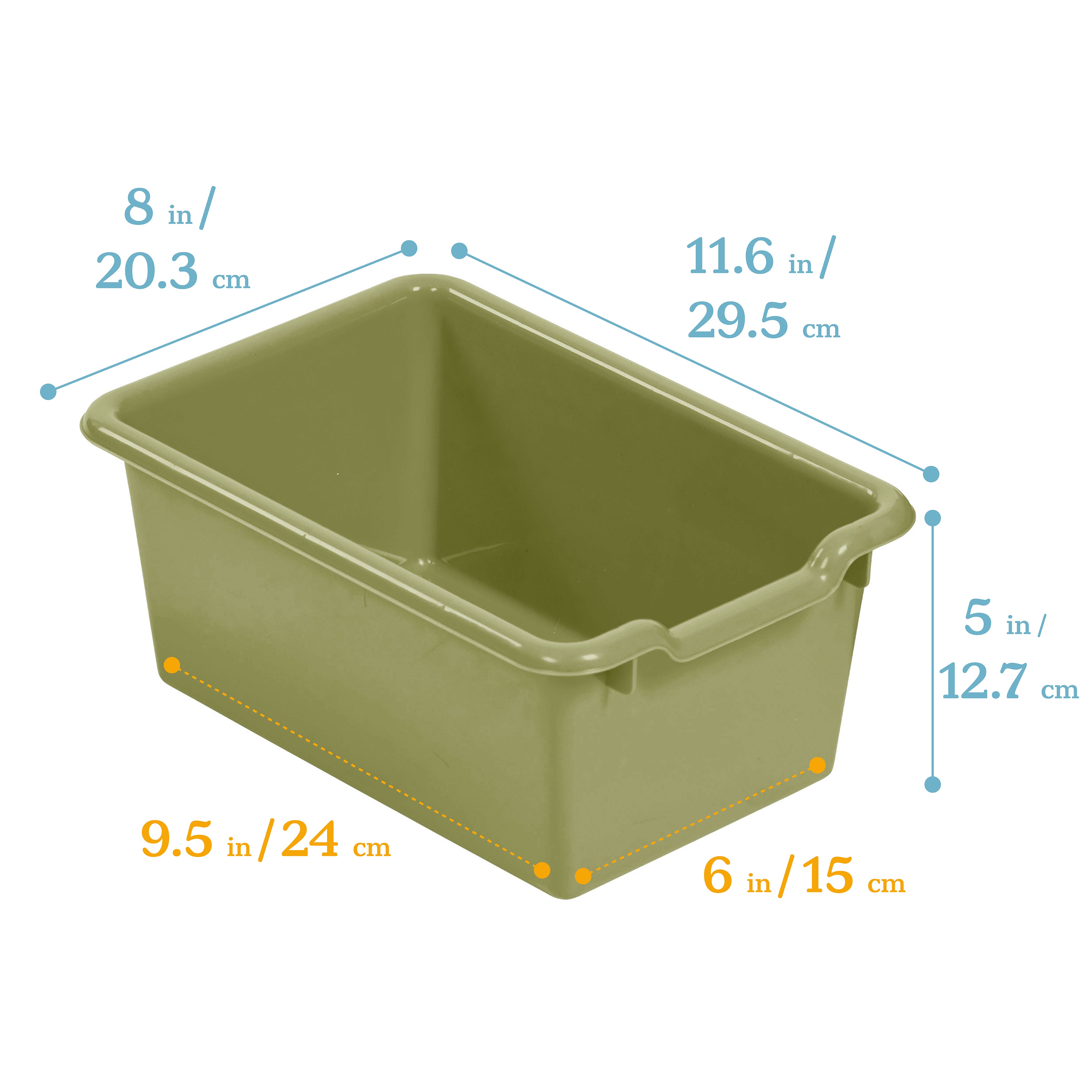 Scoop Front Plastic Storage Bins, 15-Piece